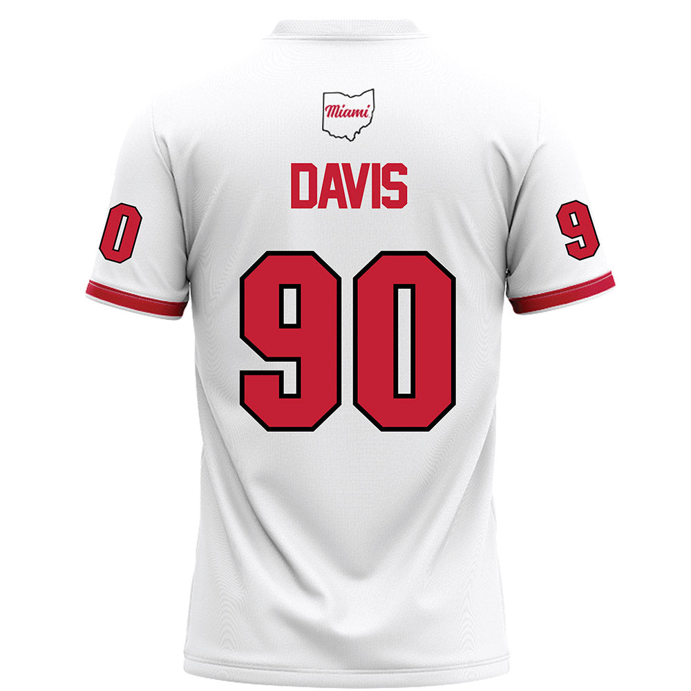 Miami of Ohio - NCAA Football : Donovan Davis - White Football Jersey-1