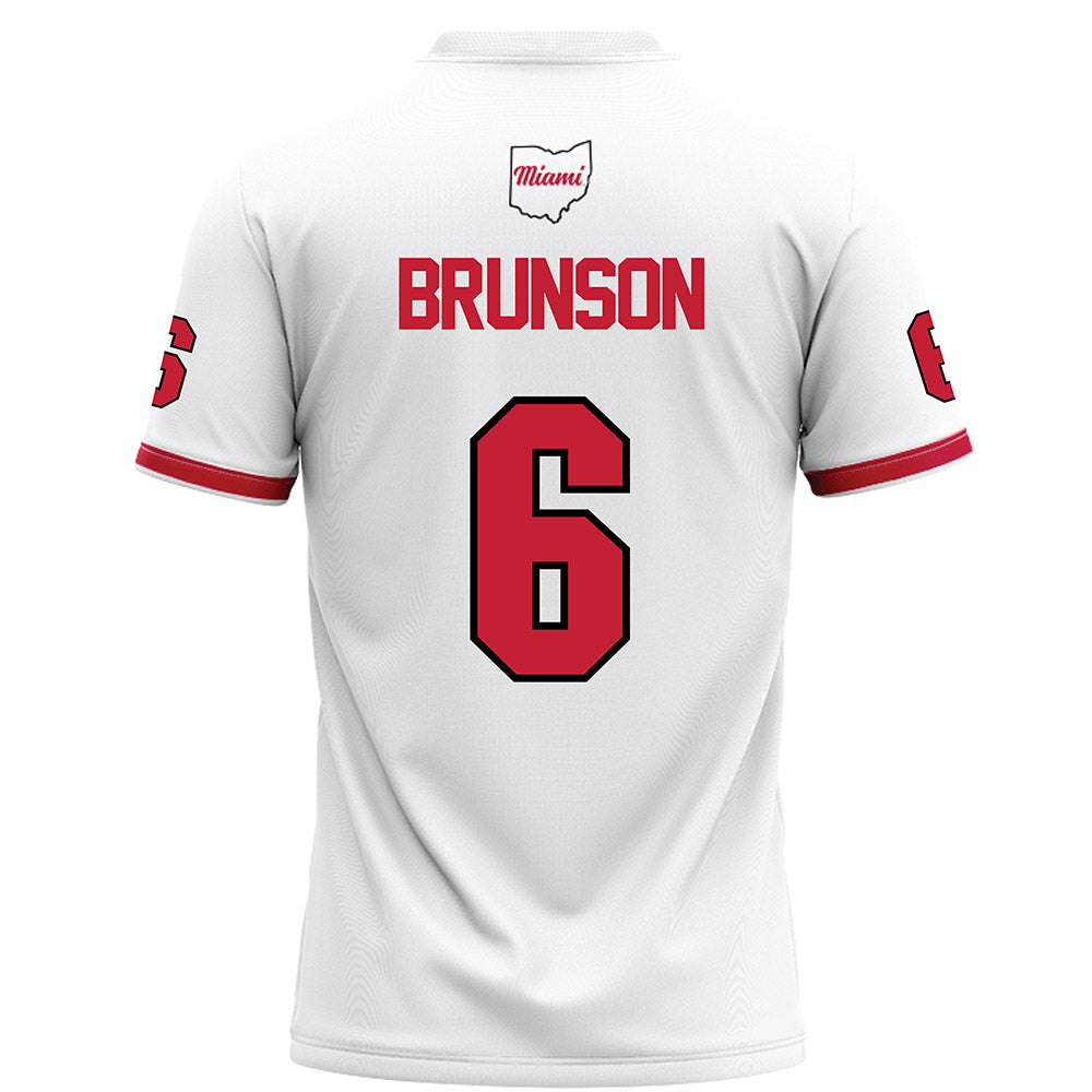 Miami of Ohio - NCAA Football : Jordan Brunson - White Football Jersey-1