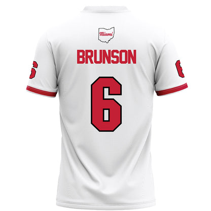 Miami of Ohio - NCAA Football : Jordan Brunson - White Football Jersey-1