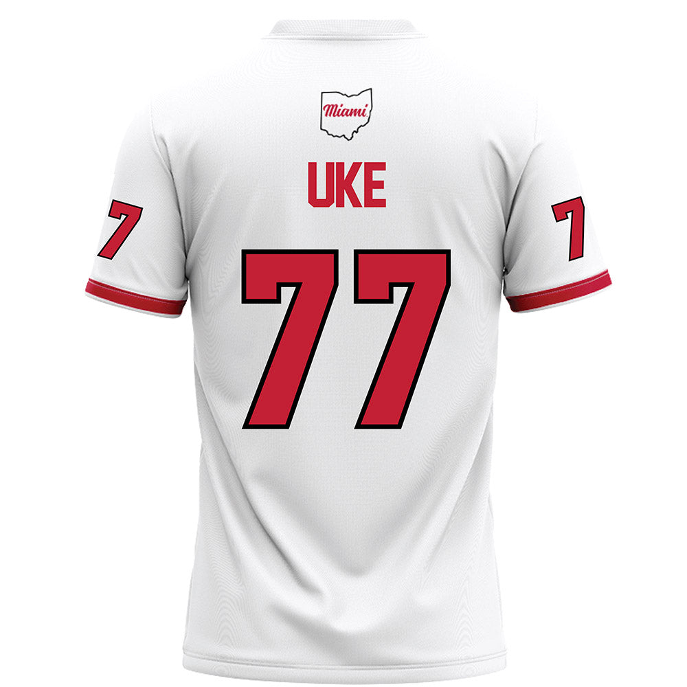 Miami of Ohio - NCAA Football : Austin Uke - White Football Jersey-1