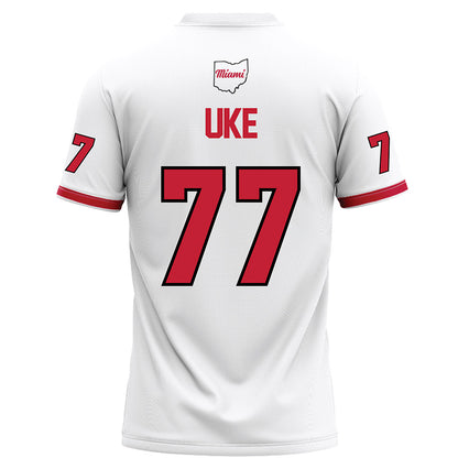 Miami of Ohio - NCAA Football : Austin Uke - White Football Jersey-1
