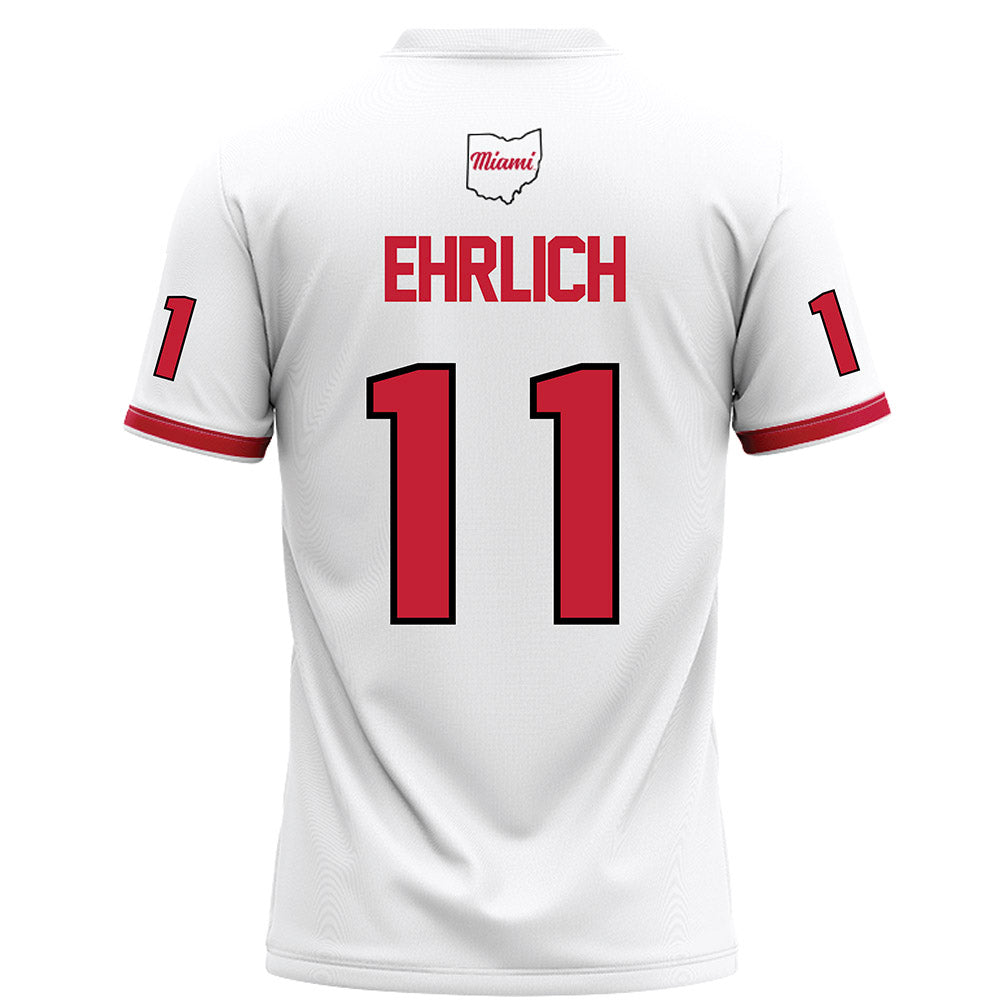 Miami of Ohio - NCAA Football : Noah Ehrlich - White Football Jersey-1