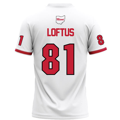 Miami of Ohio - NCAA Football : Brendan Loftus - White Football Jersey-1
