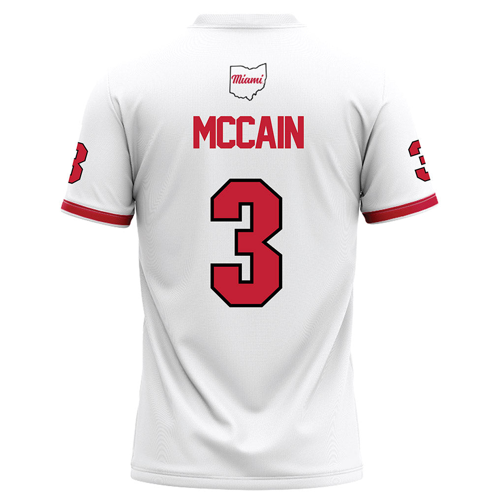Miami of Ohio - NCAA Football : Malcolm McCain - White Football Jersey-1