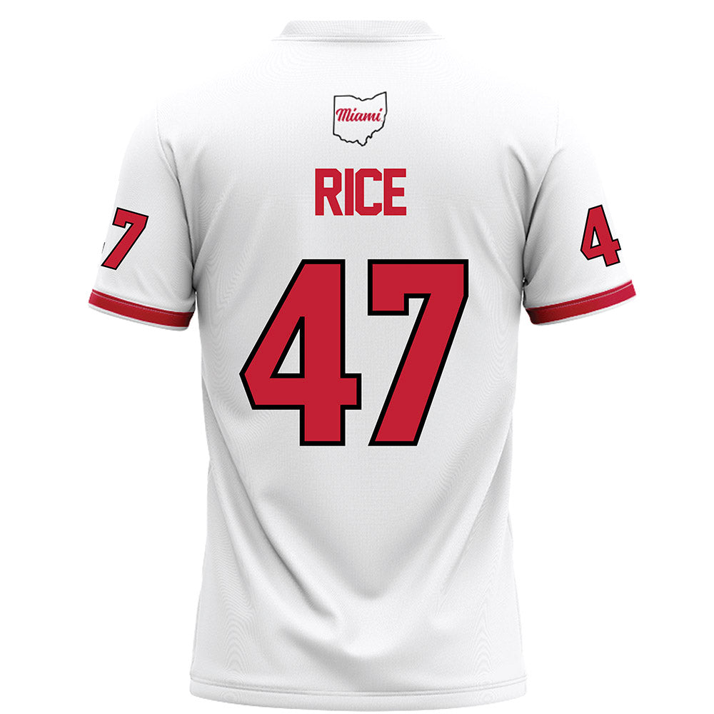 Miami of Ohio - NCAA Football : Brach Rice - White Football Jersey-1