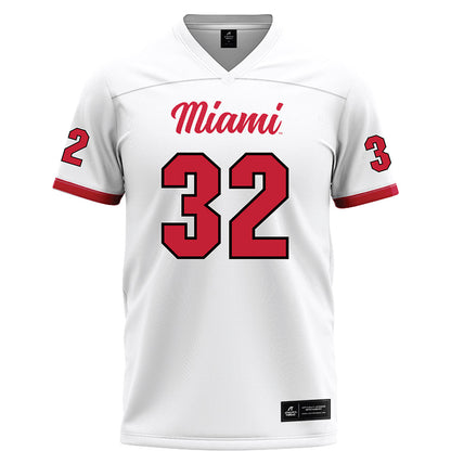 Miami of Ohio - NCAA Football : James Schott - White Football Jersey-0