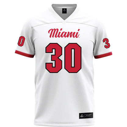 Miami of Ohio - NCAA Football : Josh Ringer - White Football Jersey-0