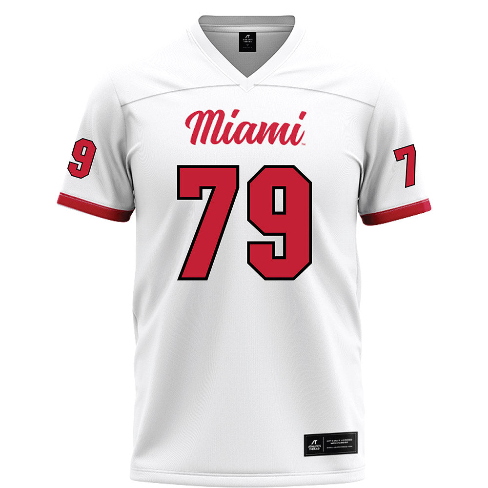 Miami of Ohio - NCAA Football : Jonathan Stangl - White Football Jersey-0