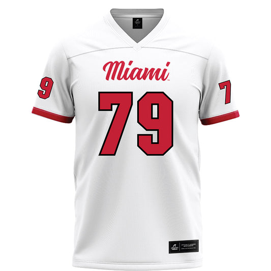 Miami of Ohio - NCAA Football : Jonathan Stangl - White Football Jersey-0