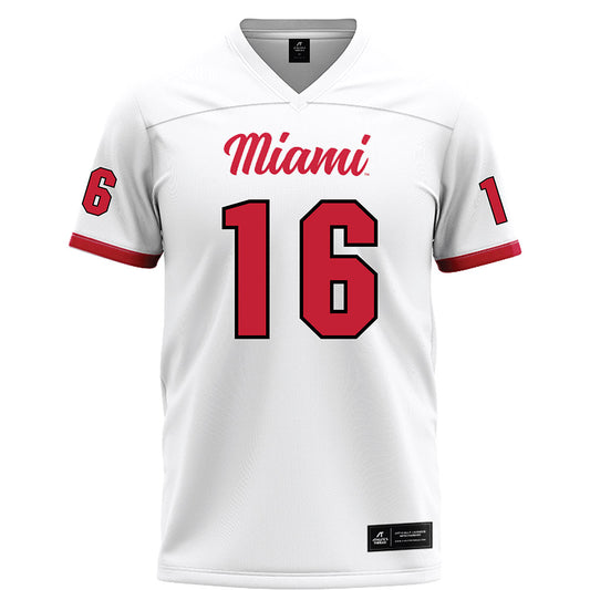 Miami of Ohio - NCAA Football : Ryan Sims - White Football Jersey-0