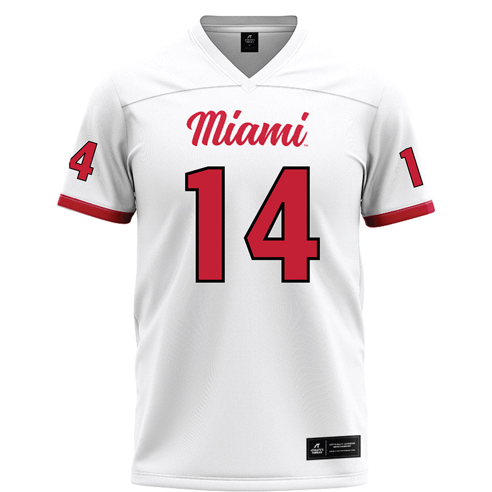 Miami of Ohio - NCAA Football : Khory Moss - White Football Jersey-0