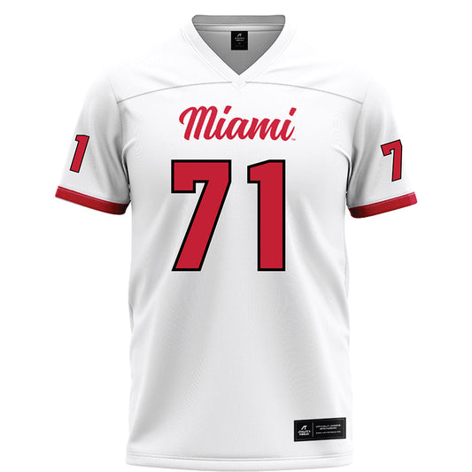Miami of Ohio - NCAA Football : Lucas Barnes - White Football Jersey-0