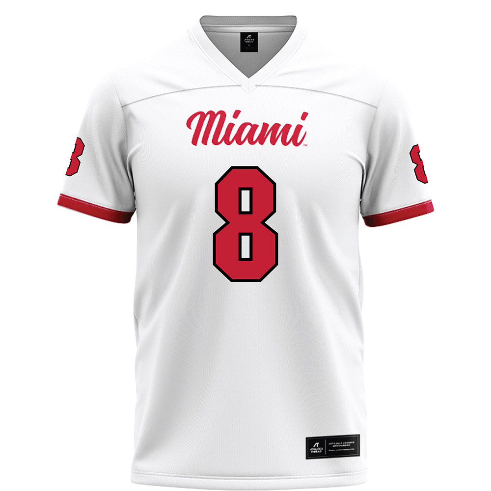 Miami of Ohio - NCAA Football : Koy Beasley - White Football Jersey-0