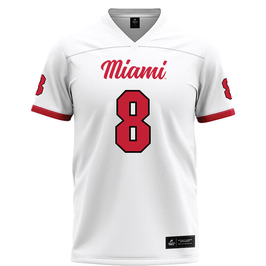 Miami of Ohio - NCAA Football : Koy Beasley - White Football Jersey-0