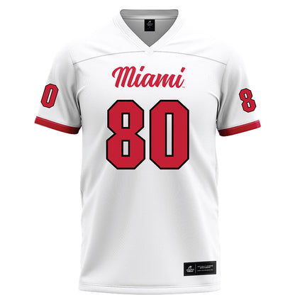 Miami of Ohio - NCAA Football : Michael Parrish - White Football Jersey-0