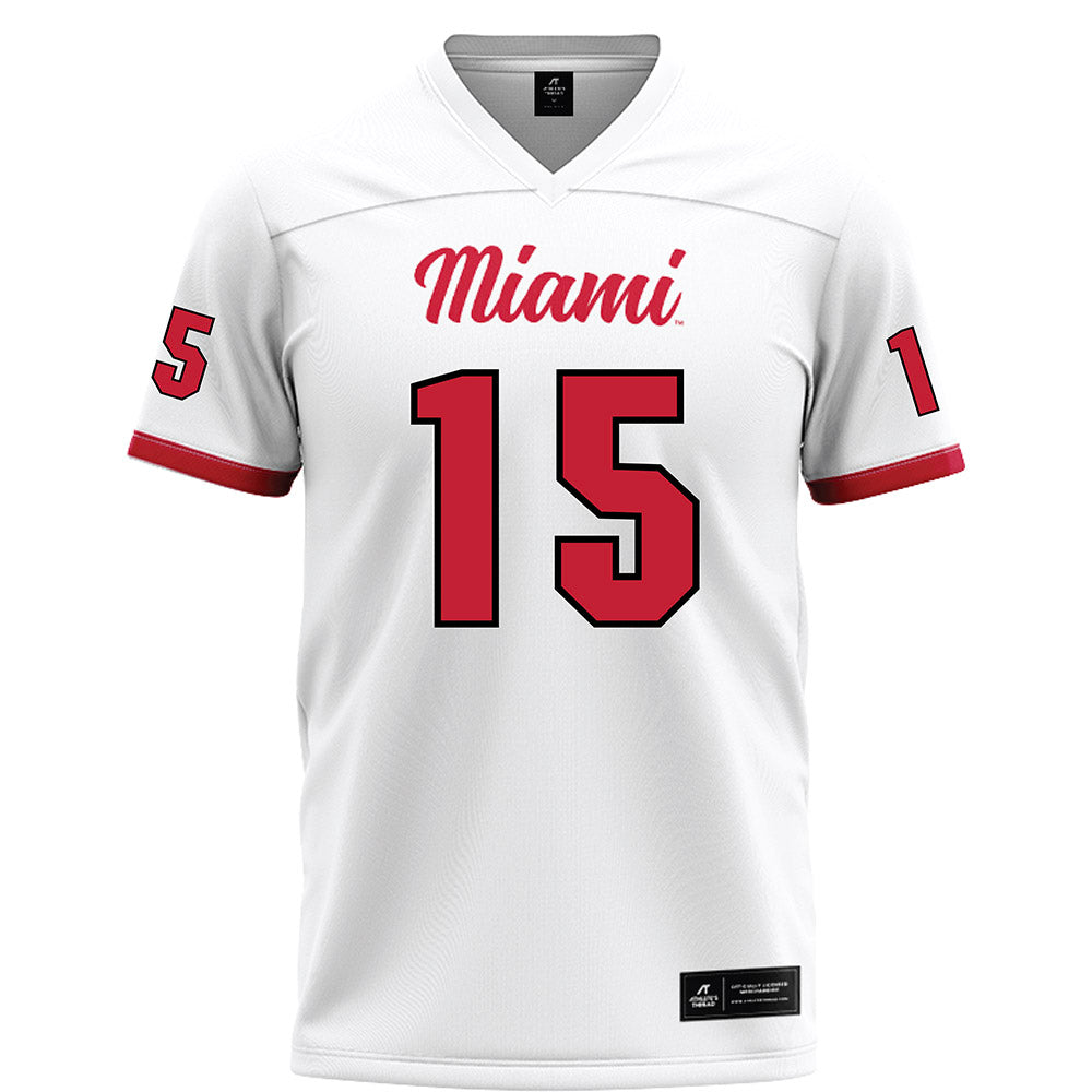 Miami of Ohio - NCAA Football : Harrison Brewster - White Football Jersey-0