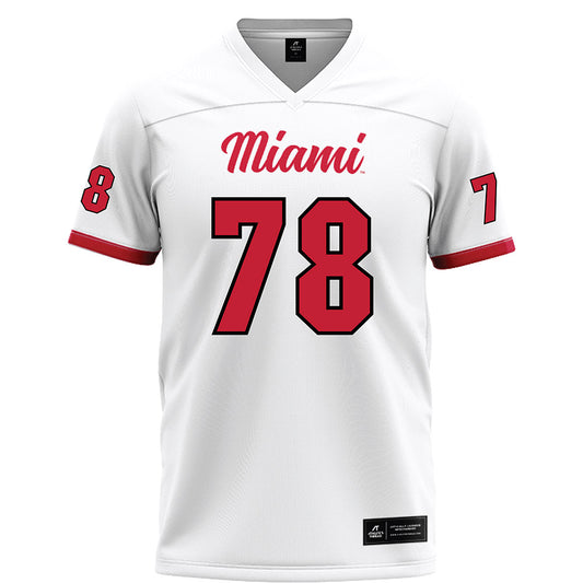 Miami of Ohio - NCAA Football : Drew Terrill - White Football Jersey-0
