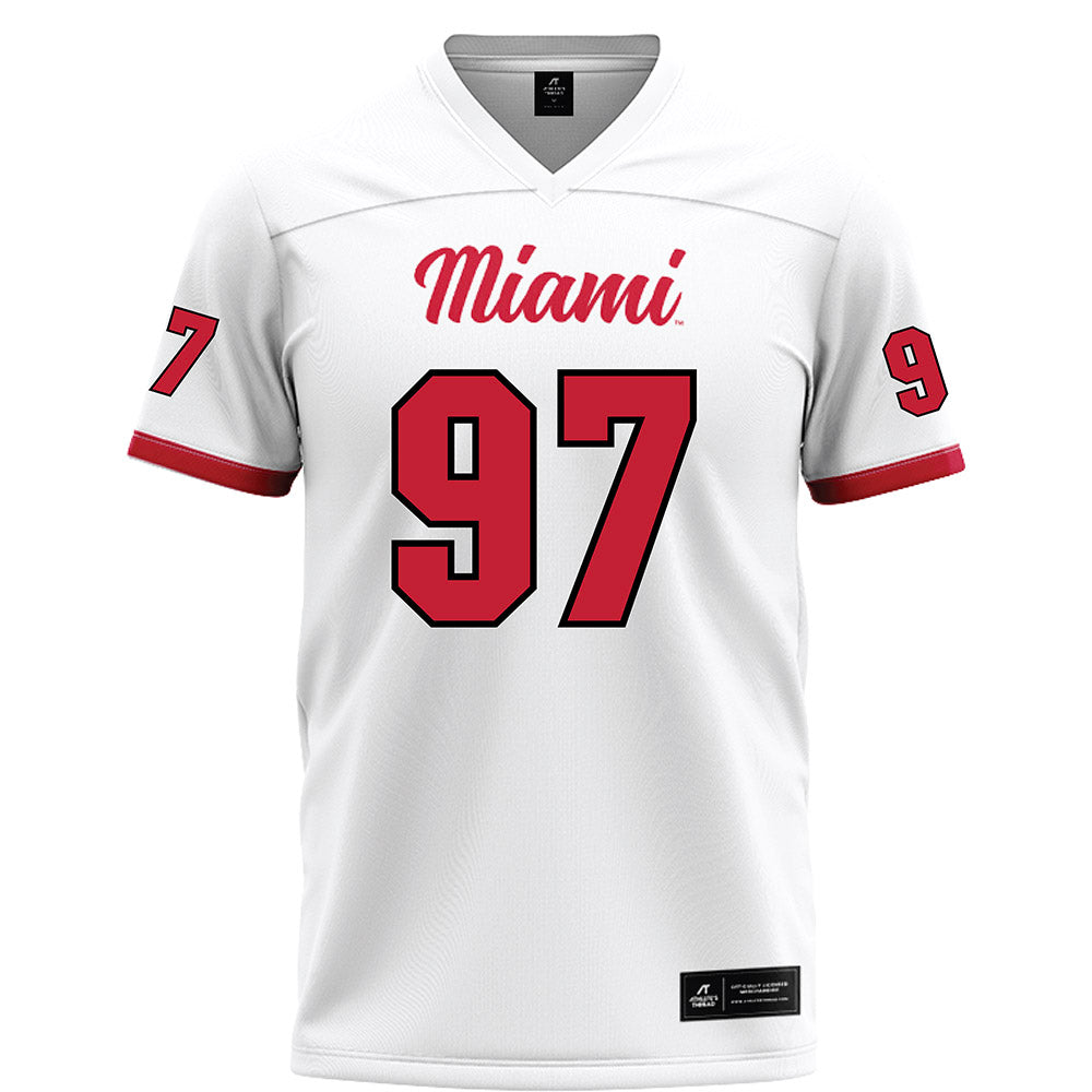 Miami of Ohio - NCAA Football : William Goodvine III - White Football Jersey-0