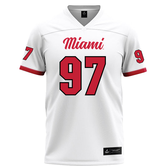 Miami of Ohio - NCAA Football : William Goodvine III - White Football Jersey-0