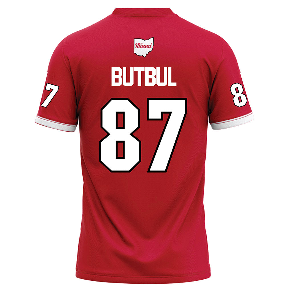 Miami of Ohio - NCAA Football : Noam Butbul - Red Football Jersey-1