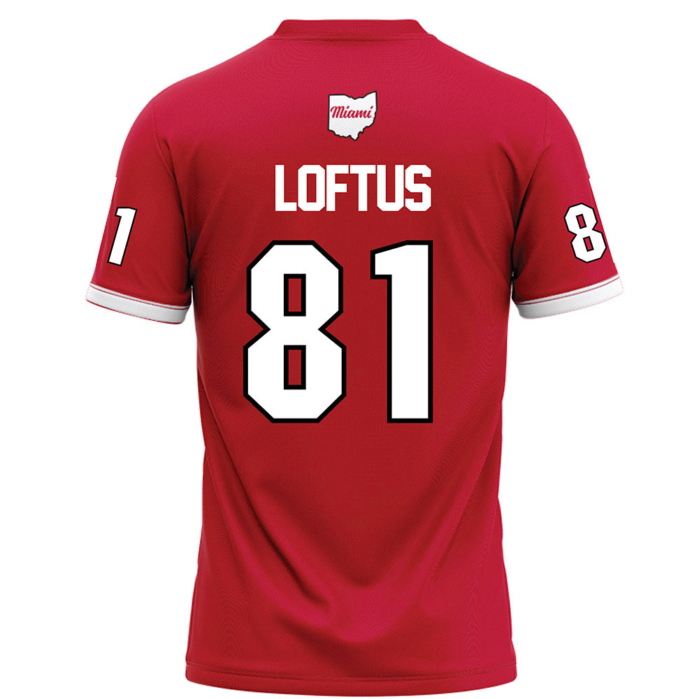 Miami of Ohio - NCAA Football : Brendan Loftus - Red Football Jersey-1