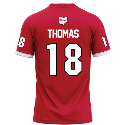 Miami of Ohio - NCAA Football : Antwon Thomas - Red Football Jersey-1