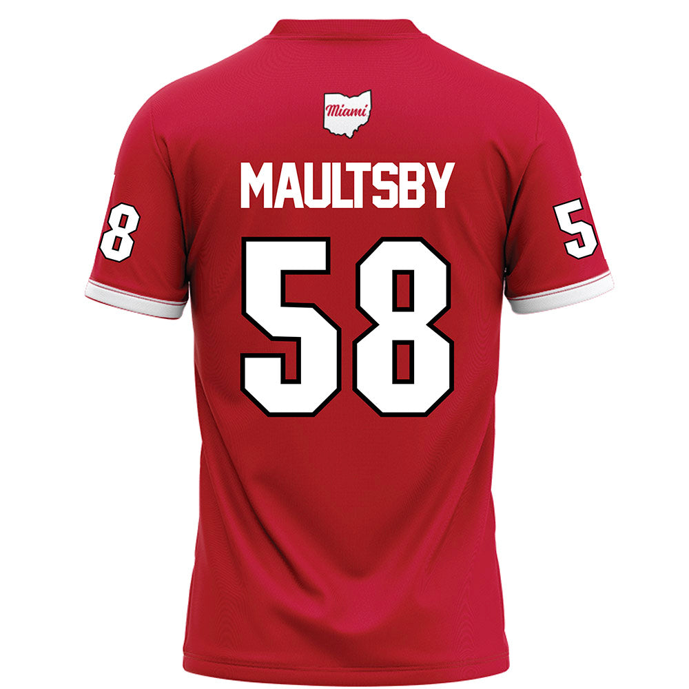 Miami of Ohio - NCAA Football : Gray Maultsby - Red Football Jersey-1