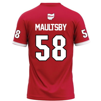 Miami of Ohio - NCAA Football : Gray Maultsby - Red Football Jersey-1