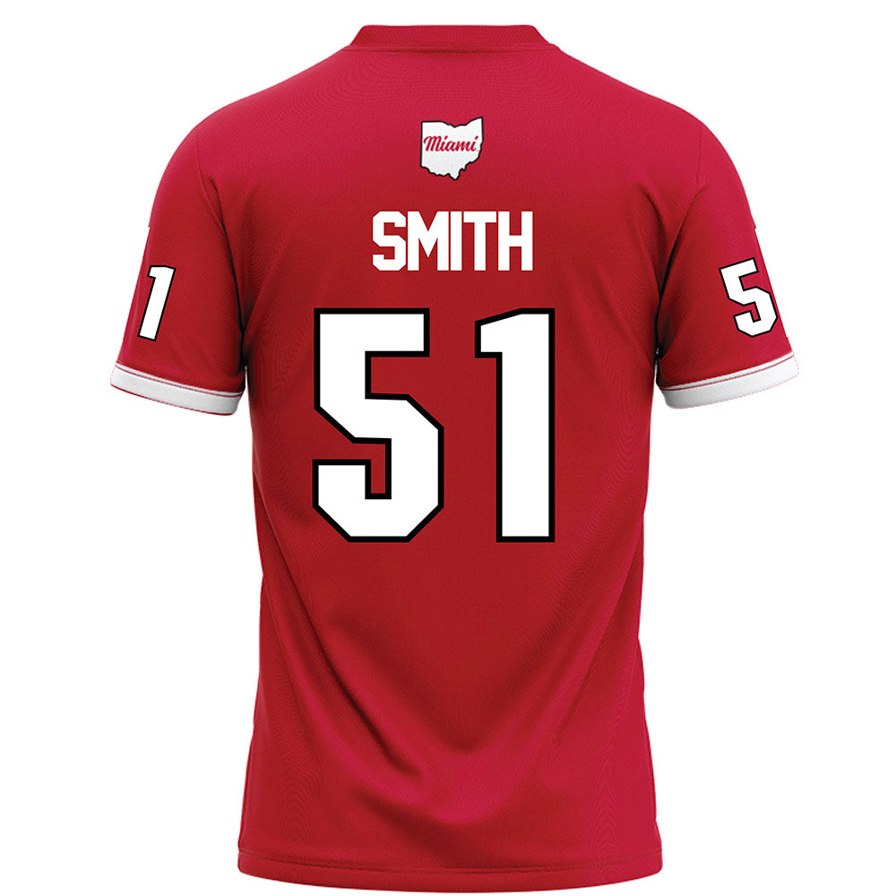 Miami of Ohio - NCAA Football : Eric Smith - Red Football Jersey-1