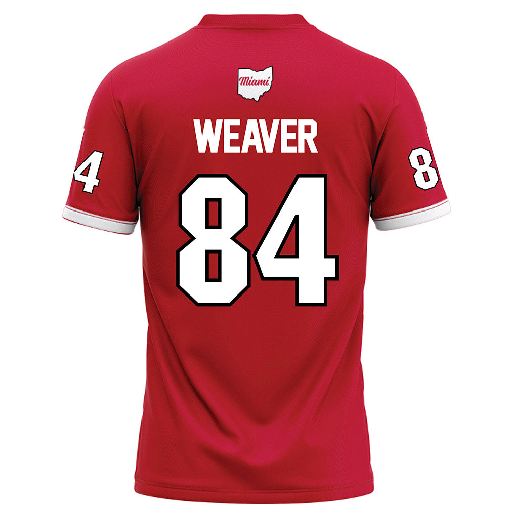 Miami of Ohio - NCAA Football : Cole Weaver - Red Football Jersey-1