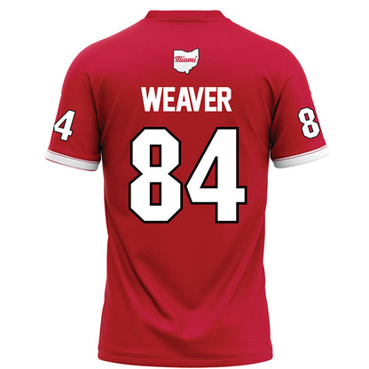 Miami of Ohio - NCAA Football : Cole Weaver - Red Football Jersey-1