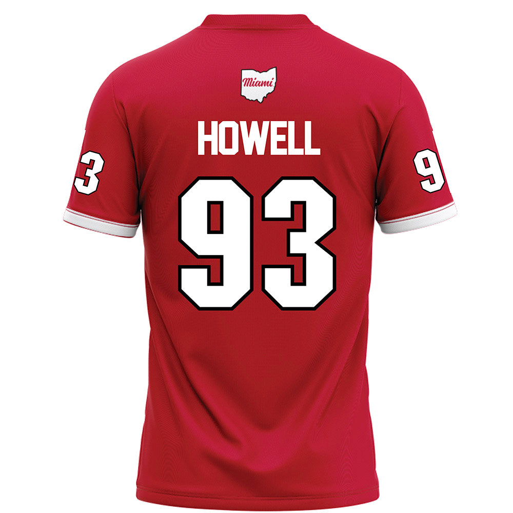 Miami of Ohio - NCAA Football : Logan Howell - Red Football Jersey-1