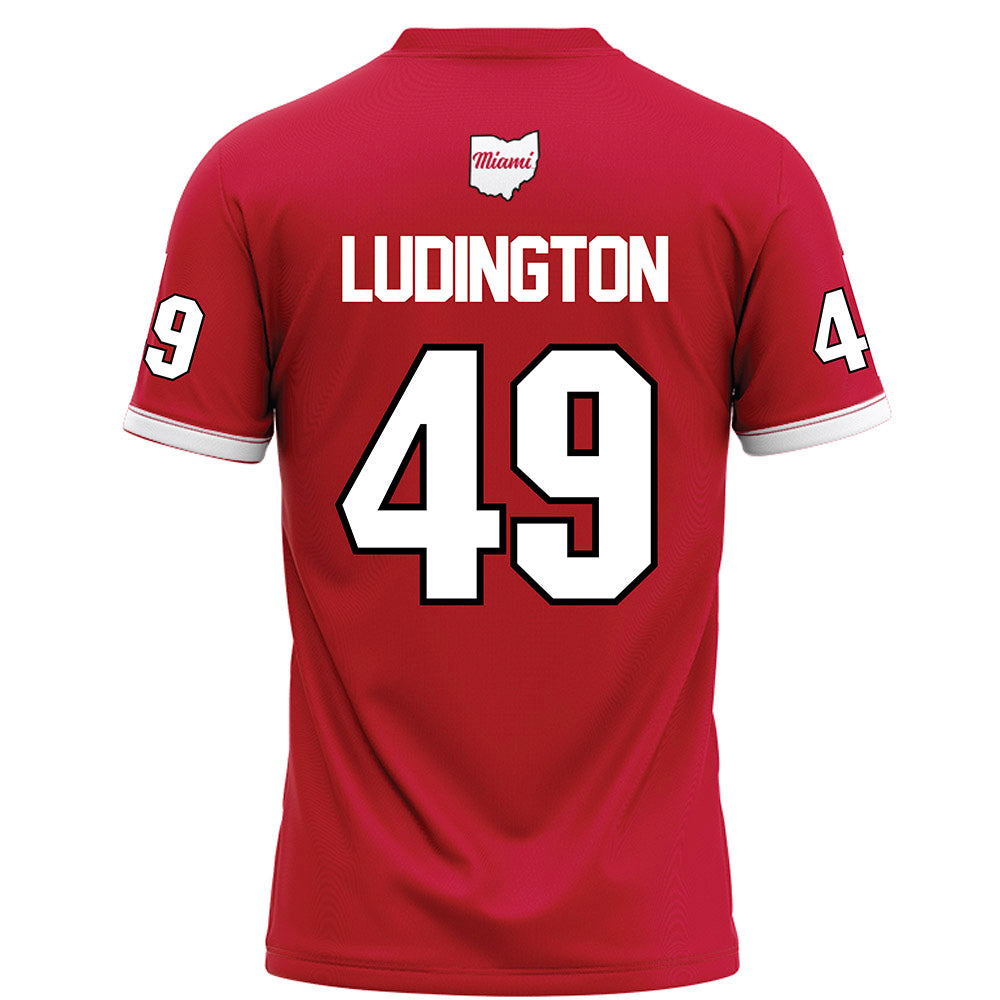 Miami of Ohio - NCAA Football : Anthony Ludington - Red Football Jersey-1