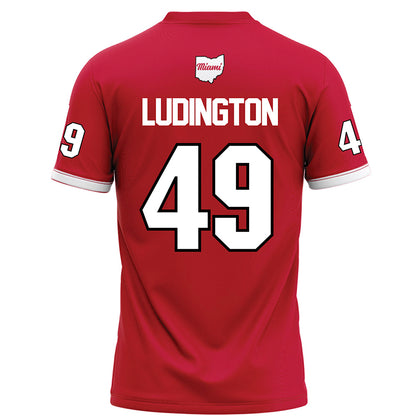 Miami of Ohio - NCAA Football : Anthony Ludington - Red Football Jersey-1