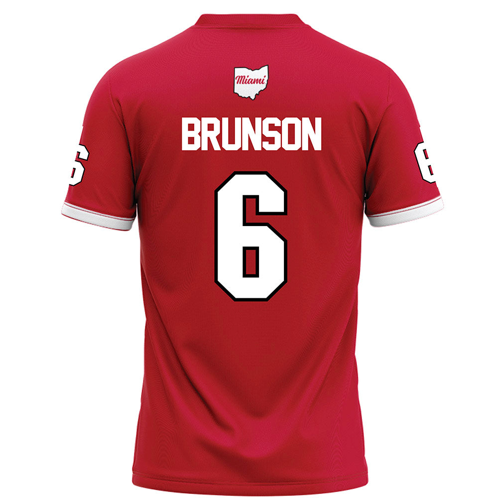 Miami of Ohio - NCAA Football : Jordan Brunson - Red Football Jersey-1