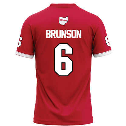 Miami of Ohio - NCAA Football : Jordan Brunson - Red Football Jersey-1