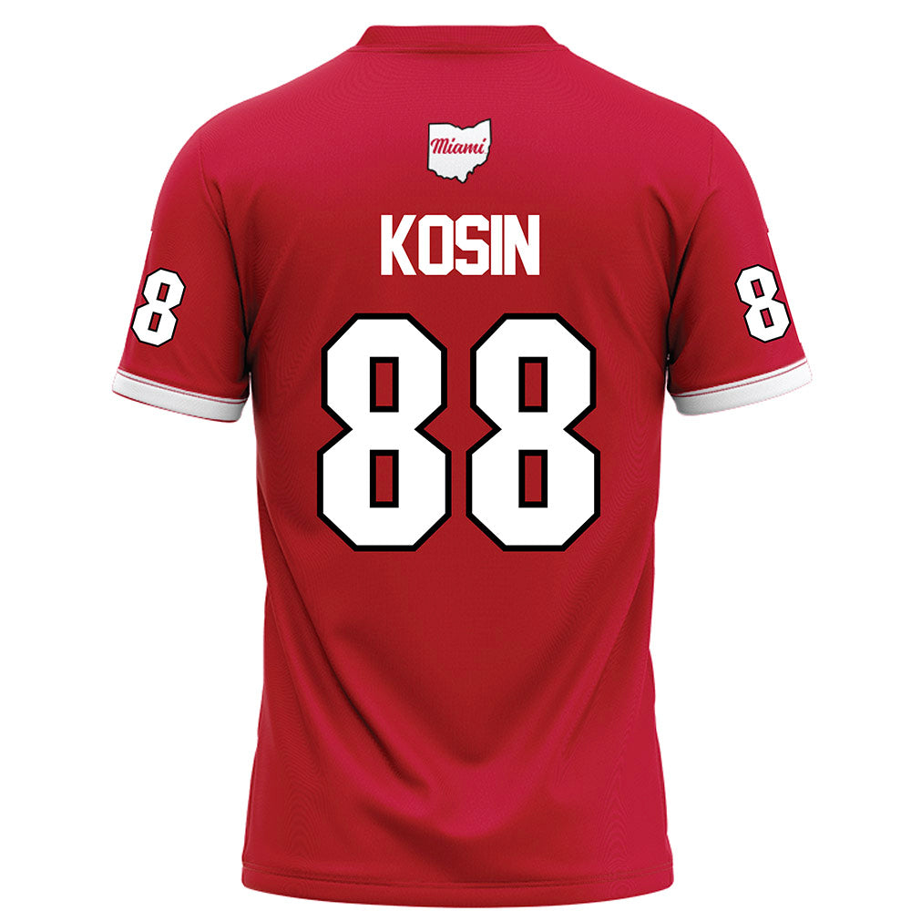 Miami of Ohio - NCAA Football : Brody Kosin - Red Football Jersey-1
