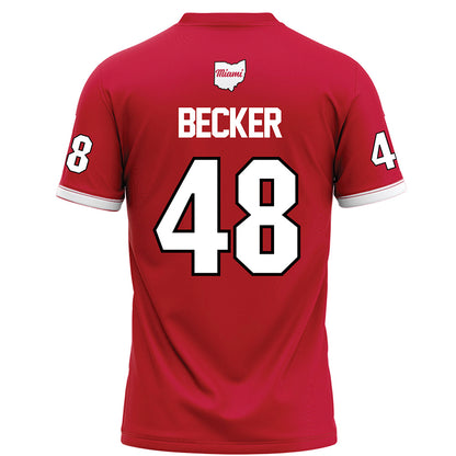 Miami of Ohio - NCAA Football : Chase Becker - Red Football Jersey