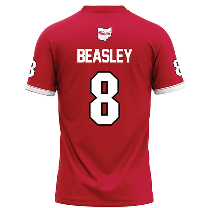 Miami of Ohio - NCAA Football : Koy Beasley - Red Football Jersey-1