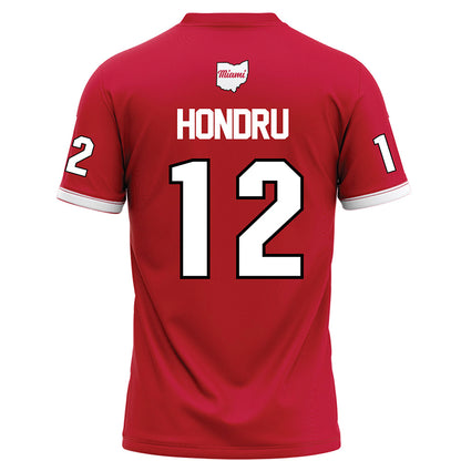 Miami of Ohio - NCAA Football : Corban Hondru - Red Football Jersey-1