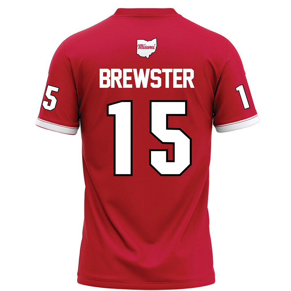 Miami of Ohio - NCAA Football : Harrison Brewster - Red Football Jersey-1