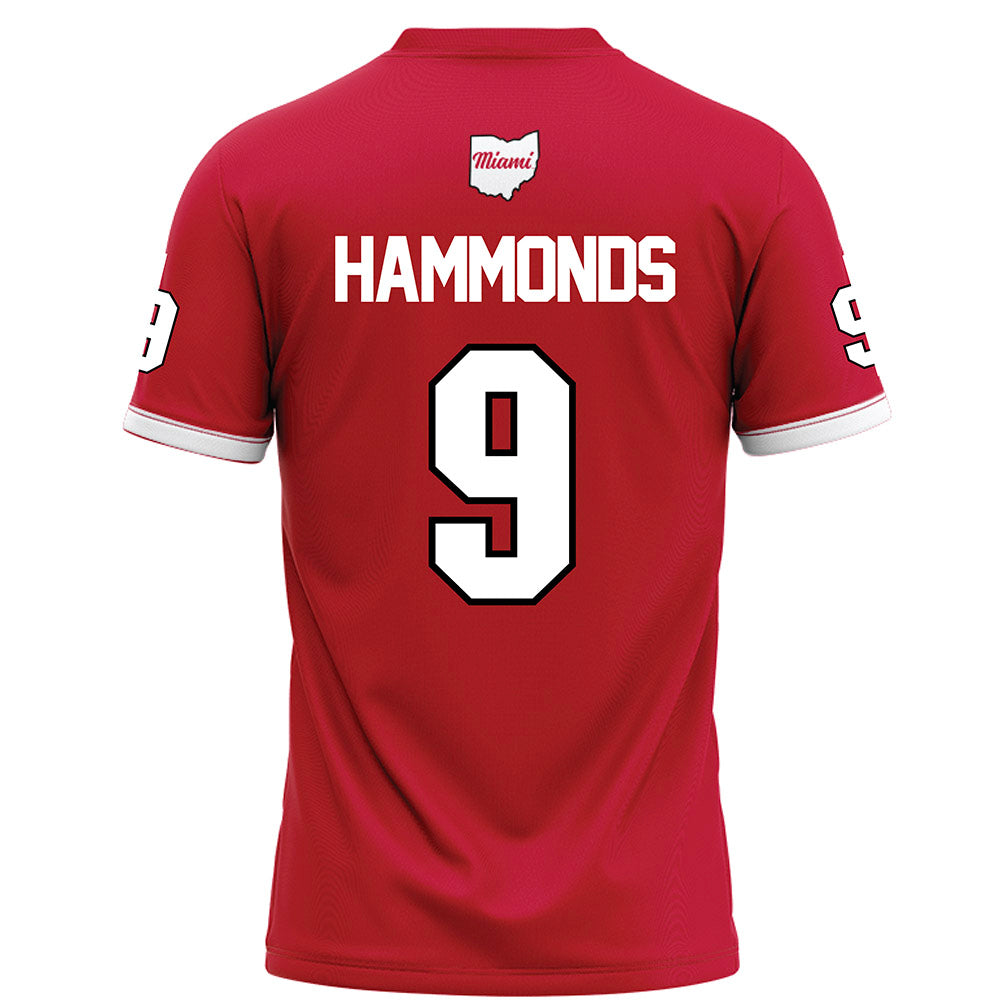 Miami of Ohio - NCAA Football : Javon Hammonds - Red Football Jersey-1