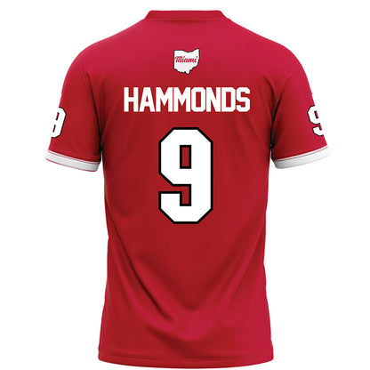 Miami of Ohio - NCAA Football : Javon Hammonds - Red Football Jersey-1