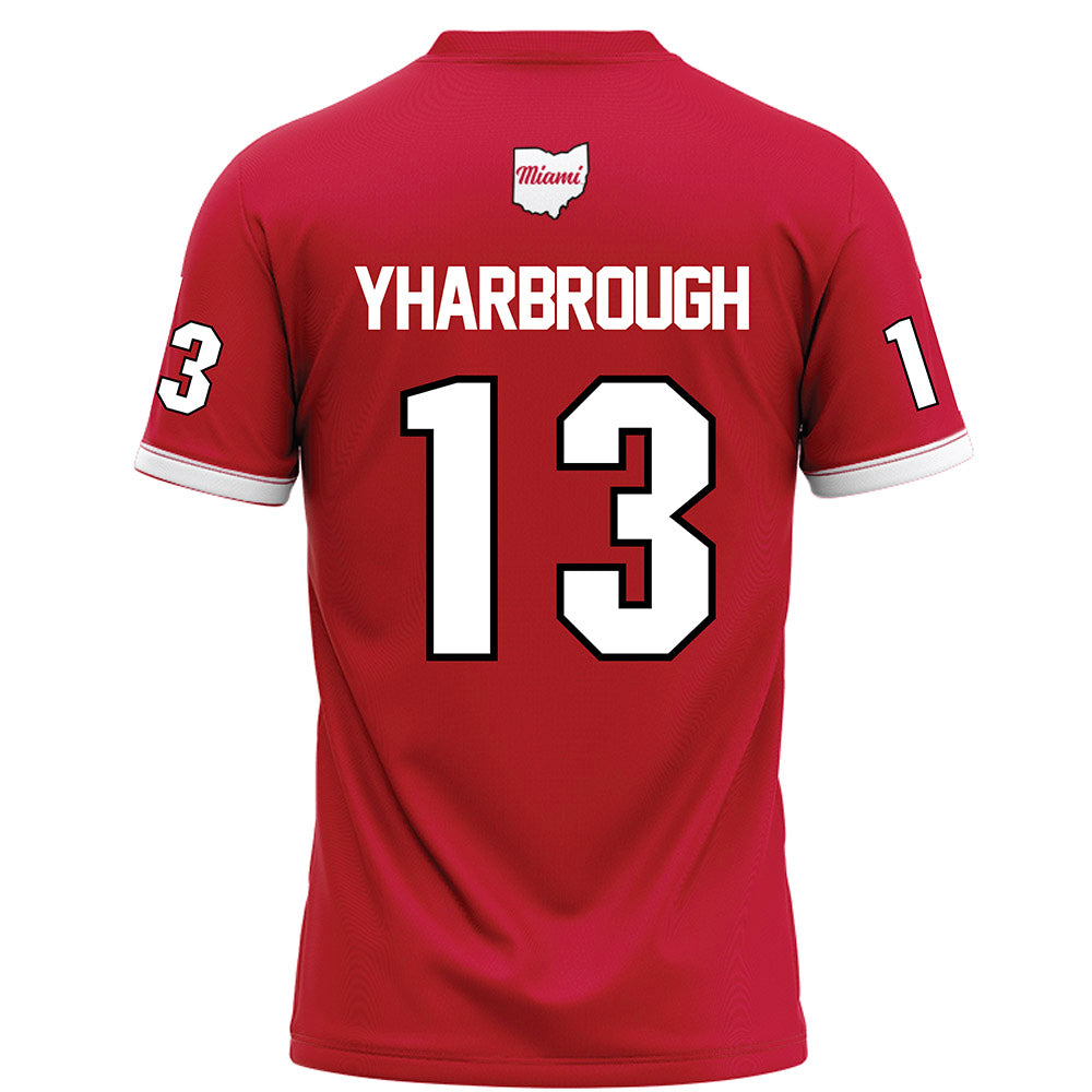 Miami of Ohio - NCAA Football : Desmon Yharbrough - Red Football Jersey-1