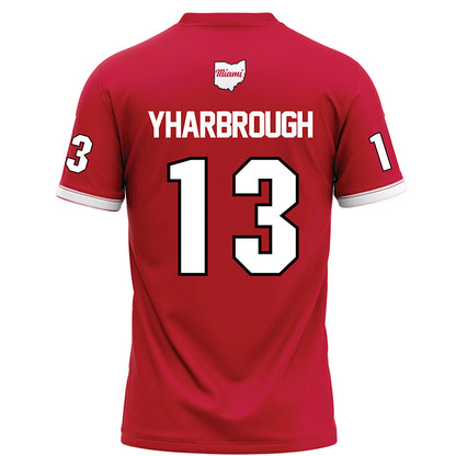 Miami of Ohio - NCAA Football : Desmon Yharbrough - Red Football Jersey-1