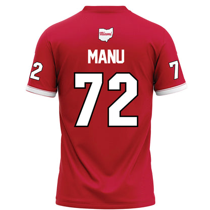 Miami of Ohio - NCAA Football : Kris Manu - Red Football Jersey-1