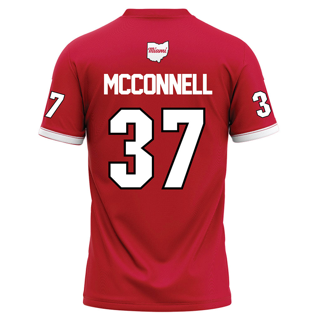 Miami of Ohio - NCAA Football : Vito McConnell - Red Football Jersey-1