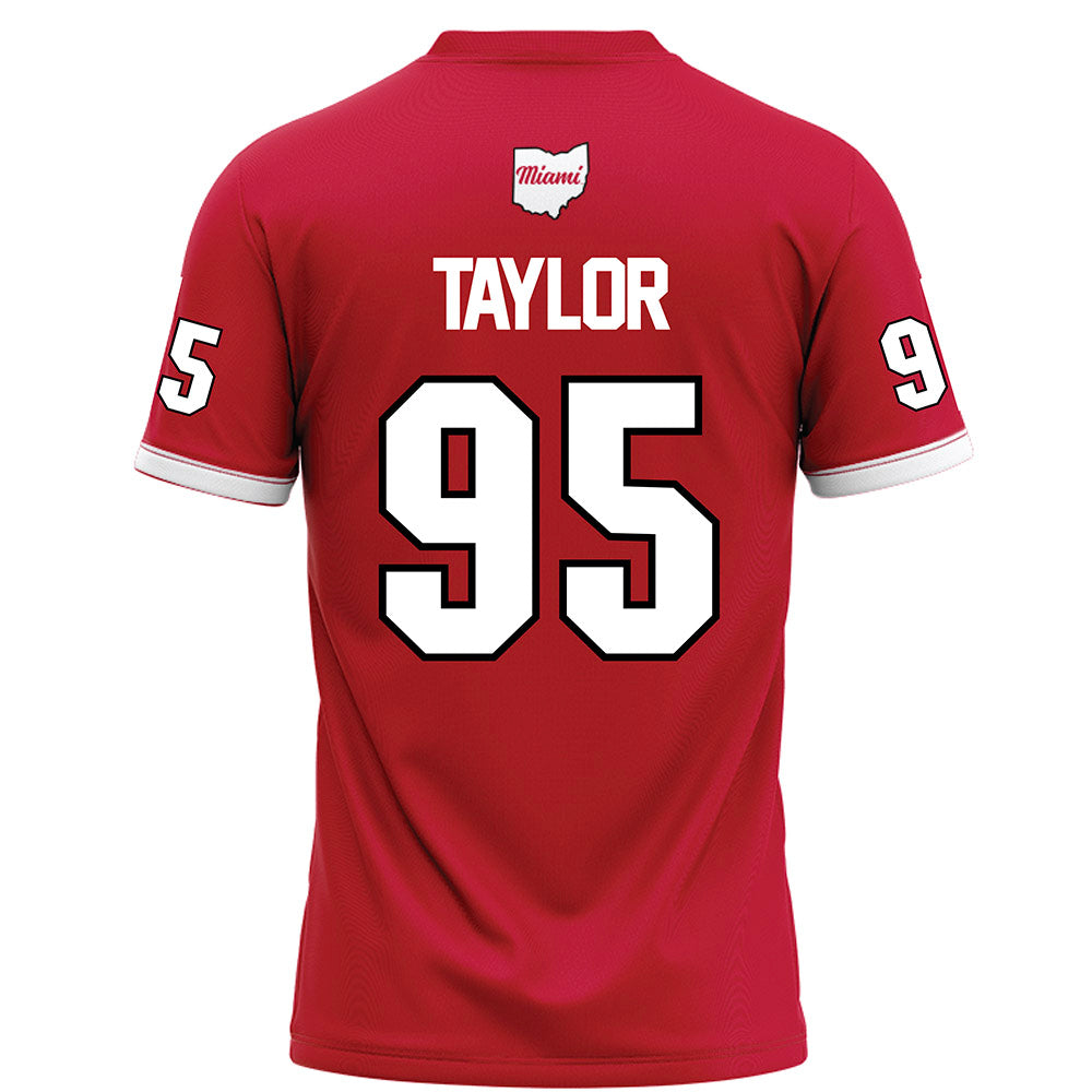 Miami of Ohio - NCAA Football : Aariz Taylor - Red Football Jersey-1