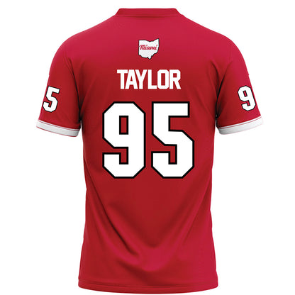 Miami of Ohio - NCAA Football : Aariz Taylor - Red Football Jersey-1