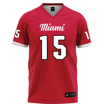 Miami of Ohio - NCAA Football : Harrison Brewster - Red Football Jersey-0